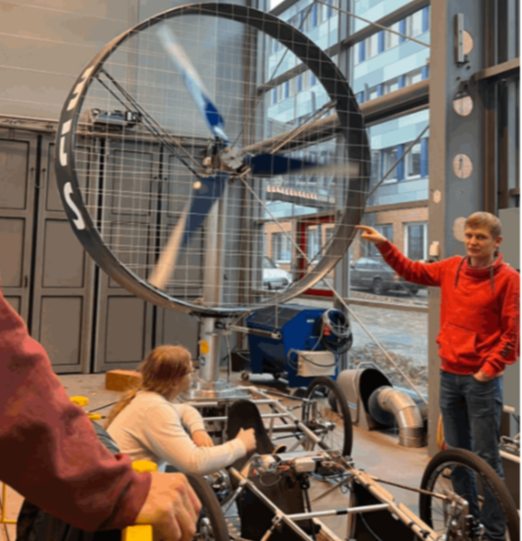 Rotortest des BTSs in der Maschinenhalle